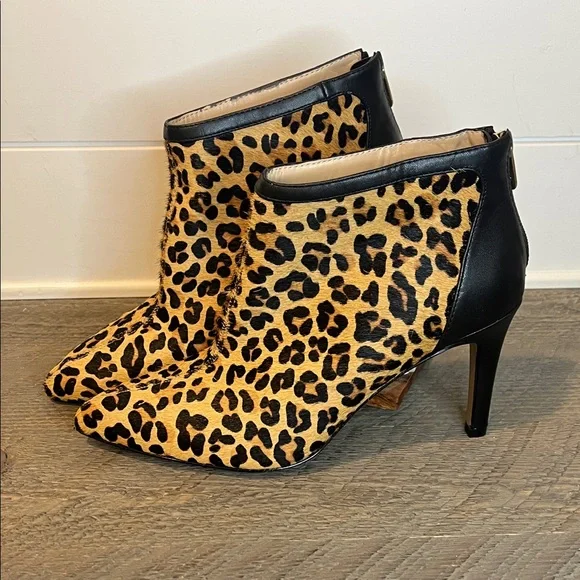 Adrienne Vittadini Nyla Leopard Print Stiletto Ankle Boot / Booties - Size 9.5 - Picture 3 of 10